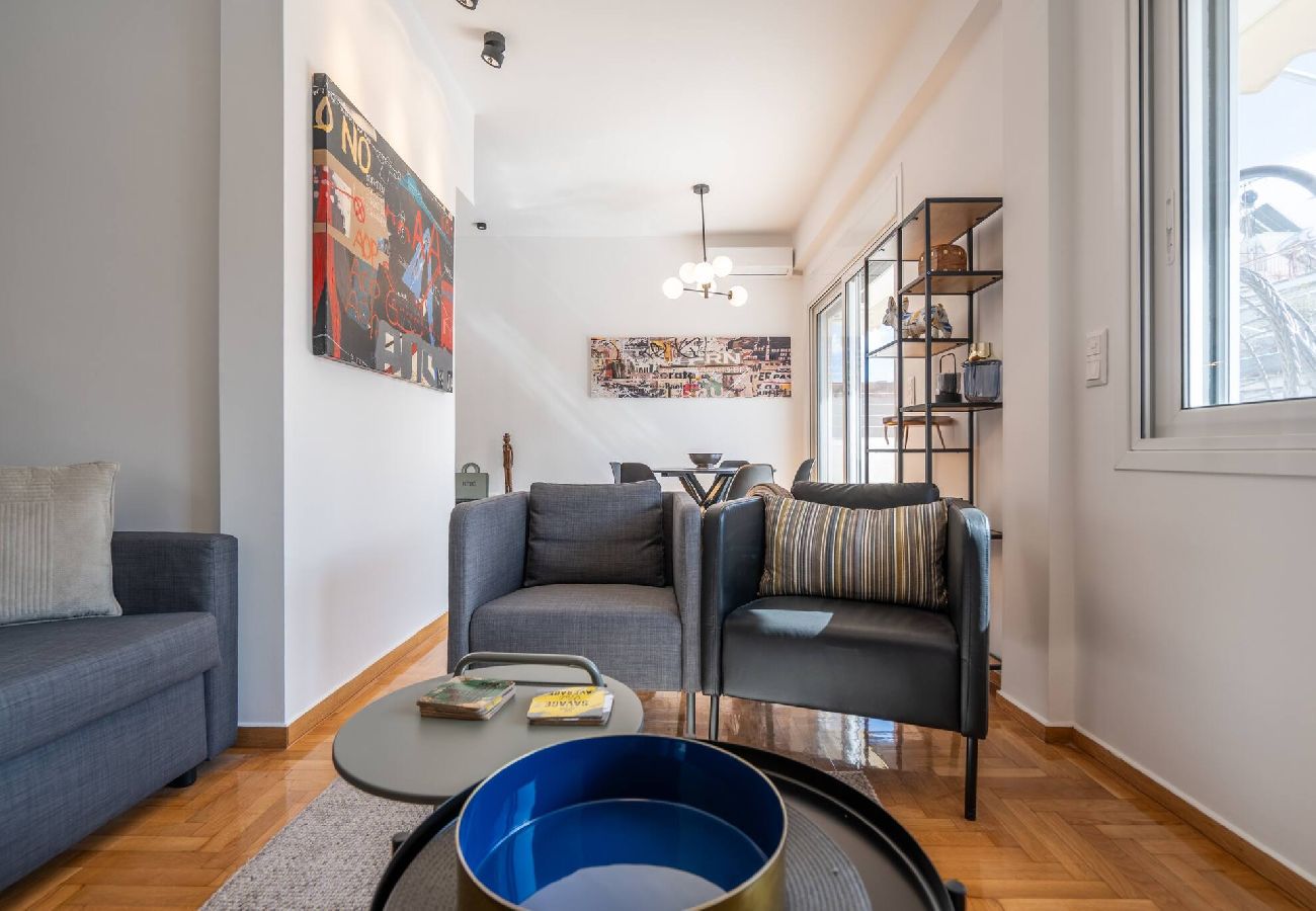 Apartment in Athens - 2BR Apt-Huge Balcony | Close to Metro & Acropolis