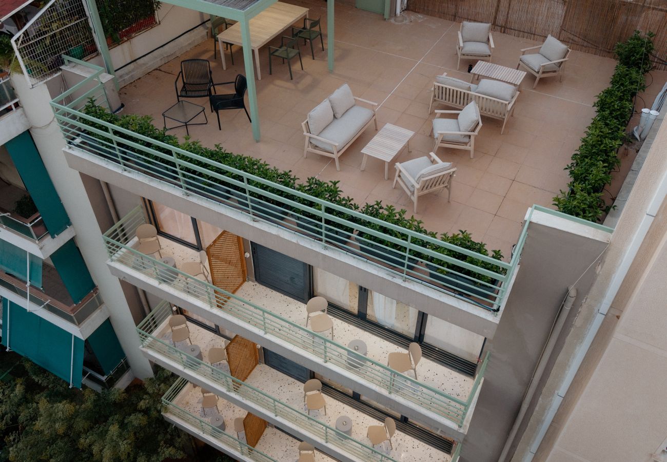 Apartment in Athens - Cozy Studio By Metro | Huge Rooftop | Starlink
